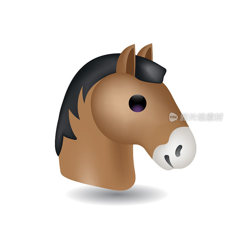 Horse head vector emoji illustration